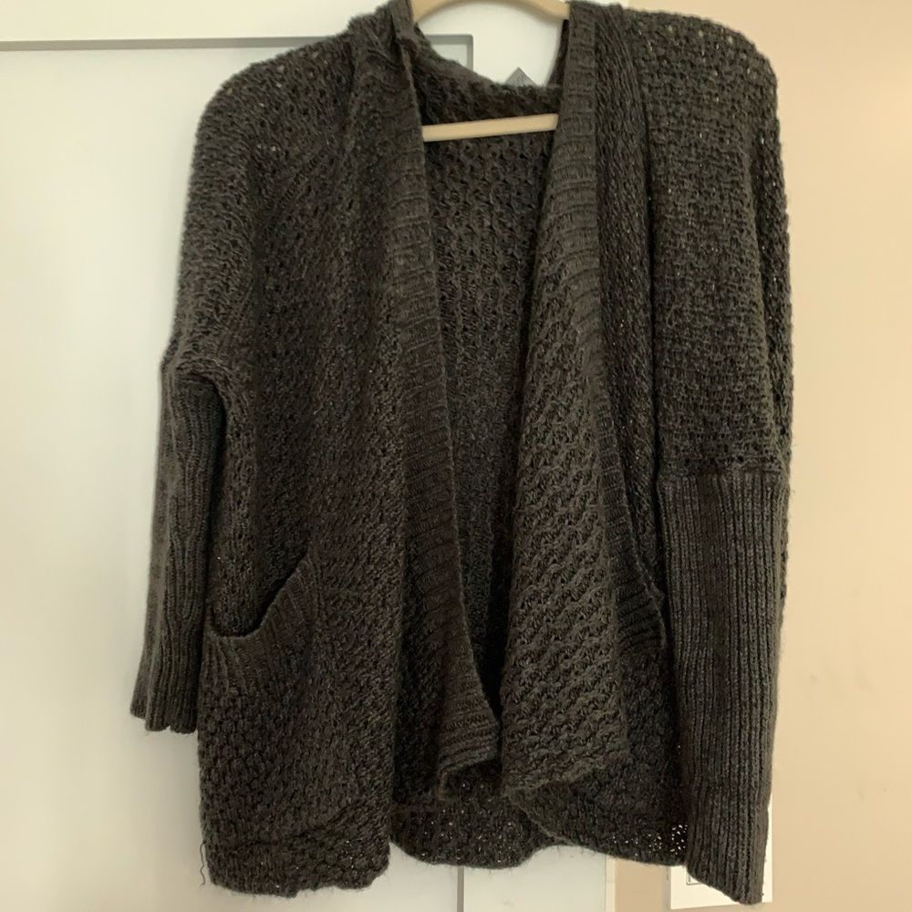 Cute cozy knitted charcoal cardigan